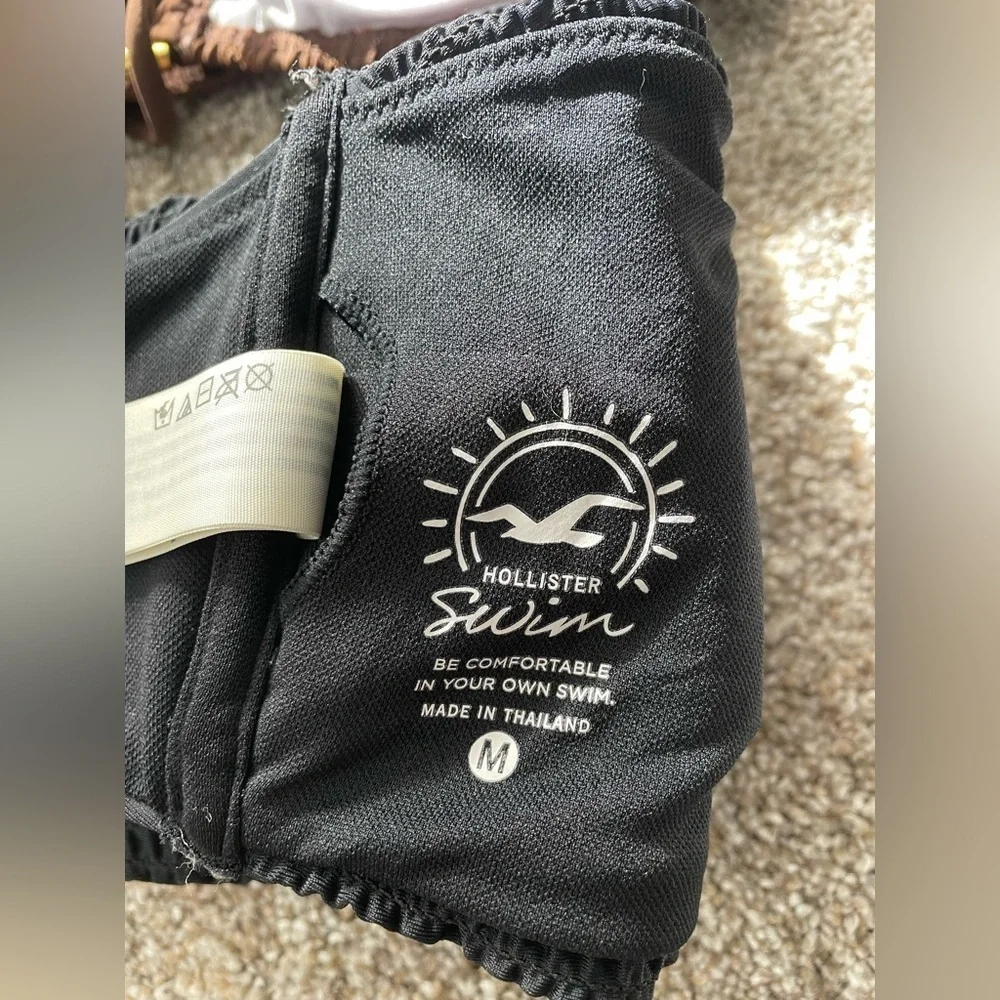 Hollister Brown and Black Bandeau Swim tops set of 2